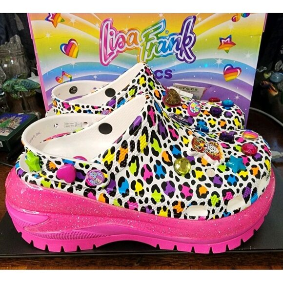 Crocs Lisa Frank Mega Crush Clogs Womens Size 10 New In Box 90s Colorful - Picture 5 of 12